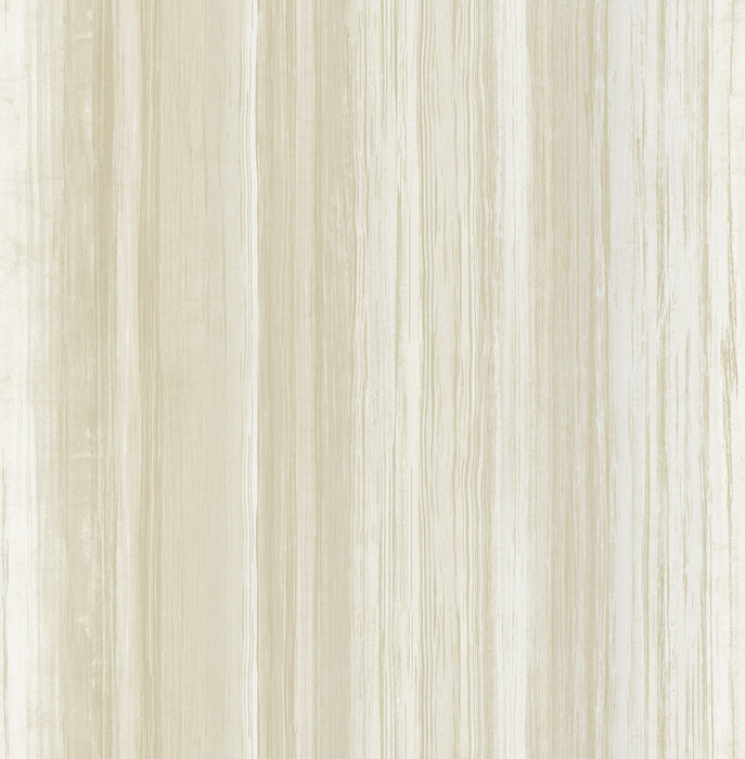 Seabrook Designs Stripe Metallic Ivory And Sand Wallpaper Sample FI71205