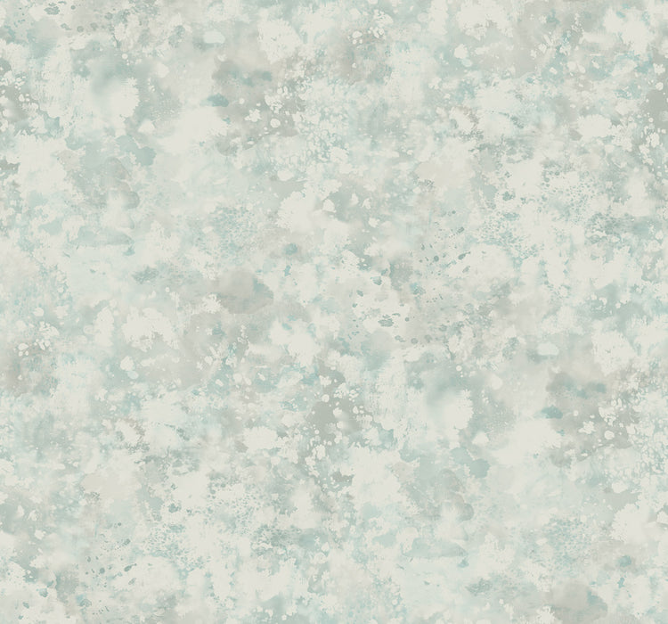 Seabrook Designs Waterdrop Floral Metallic Sky Blue Wallpaper Sample FI71408