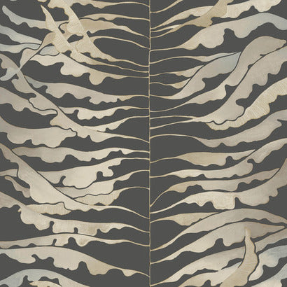 York Leaf Column Black Wallpaper FM1042