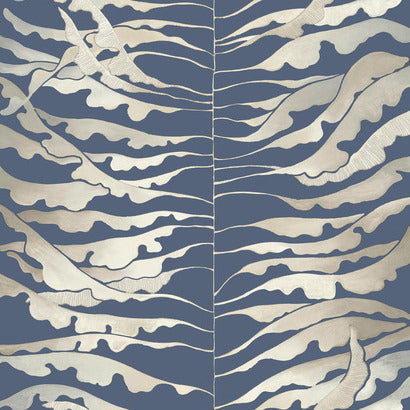 York Leaf Column Navy Wallpaper FM1043