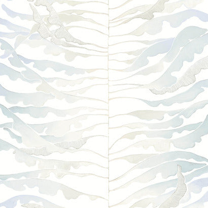 York Leaf Column Spa Blue Wallpaper FM1046