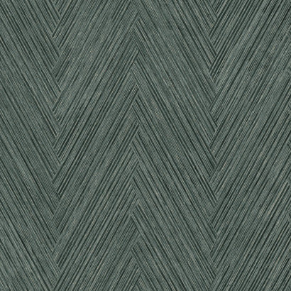 York Thatched Chevron Bottle Green Wallpaper FM1054