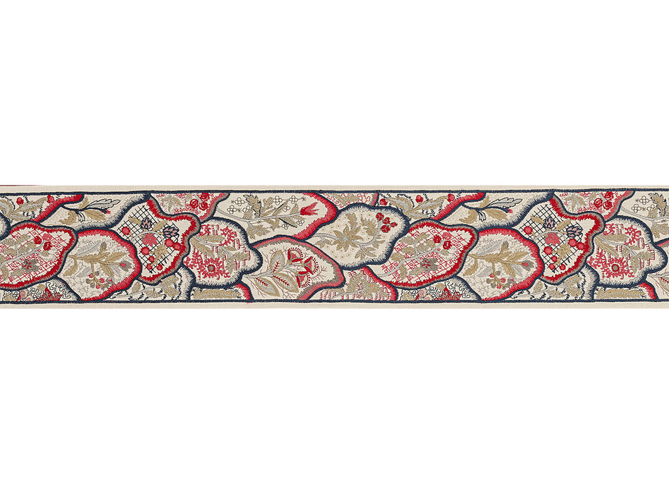 Braquenie Bordure Les Fleurs Du Bengale Garance Fabric B7645003