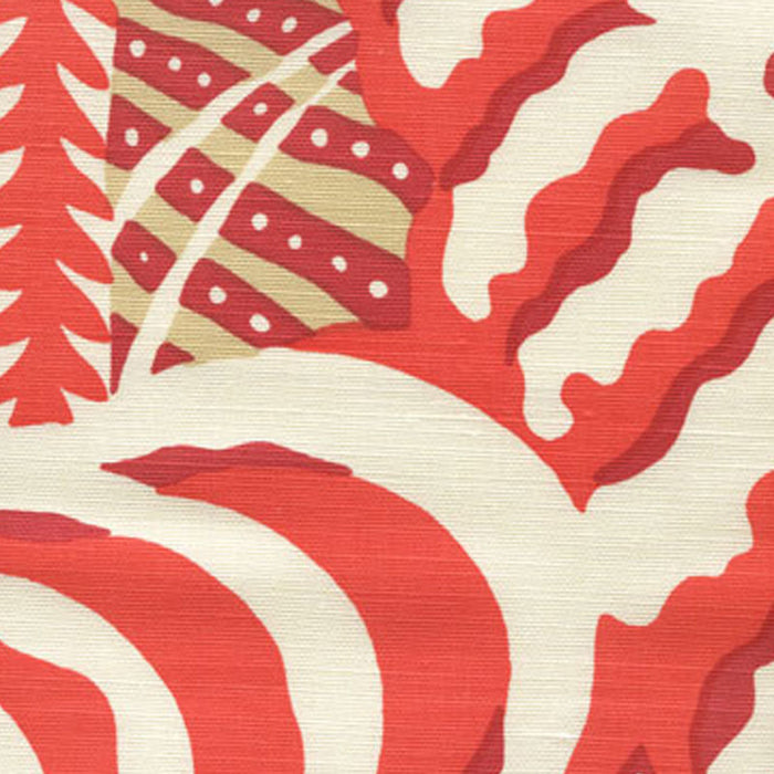 Alan Campbell Ferns Orange Beige Red Fabric AC100-14