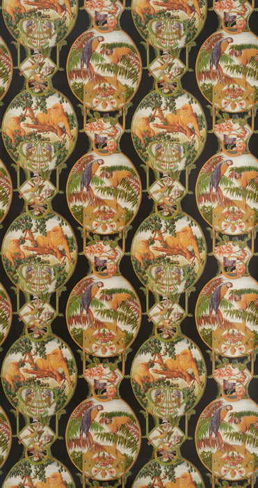 Pierre Frey Singes Et Perroquets Nocturne Wallpaper Sample FP579002