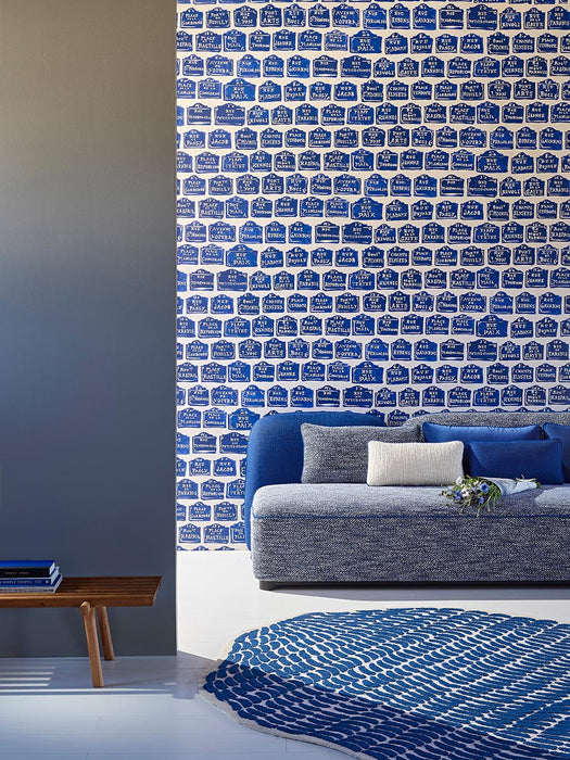 Pierre Frey Les Rues Parisiennes Indigo Wallpaper Sample FP841002