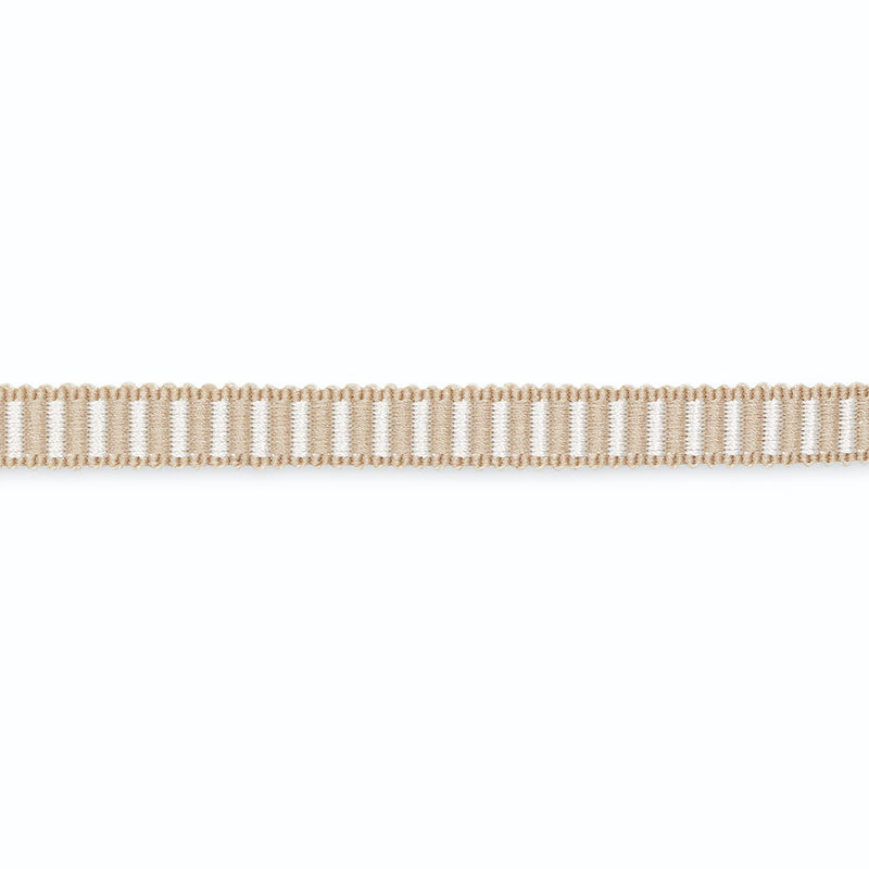 Schumacher Claudine Rayon Gimp 1/2" Sandstone/White Trim G500-9