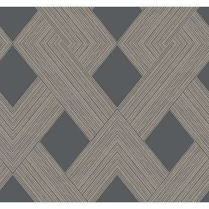 York Beveled Edge Charcoal Wallpaper GM7538