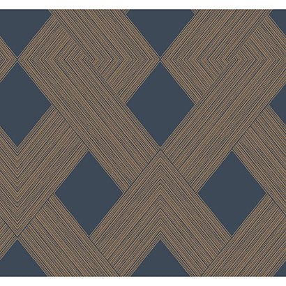 York Beveled Edge Navy Wallpaper GM7540