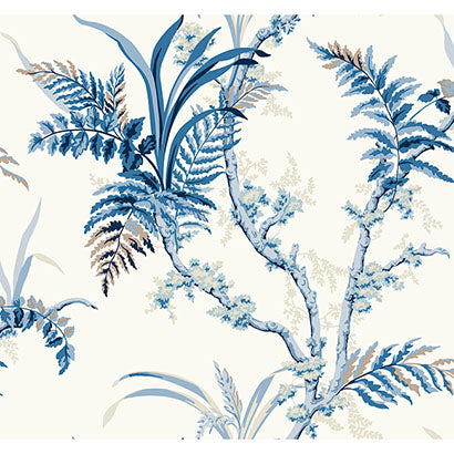 York Enchanted Fern Blue Wallpaper GR5994