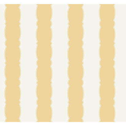 York Scalloped Stripe Yellow Wallpaper GR6016