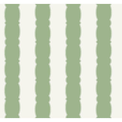 York Scalloped Stripe Green Wallpaper GR6017