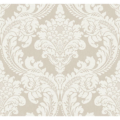 York Tapestry Damask Off White Wallpaper GR6023