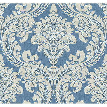 York Tapestry Damask Blue Wallpaper GR6024