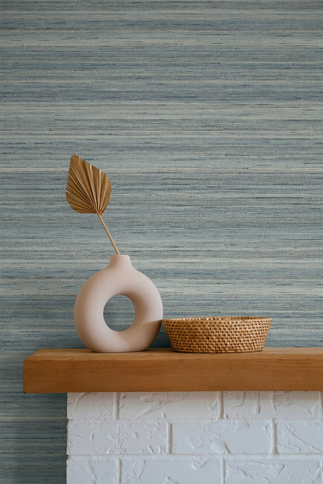 Seabrook Designs Meiya Slate Blue Wallpaper Sample GT30405