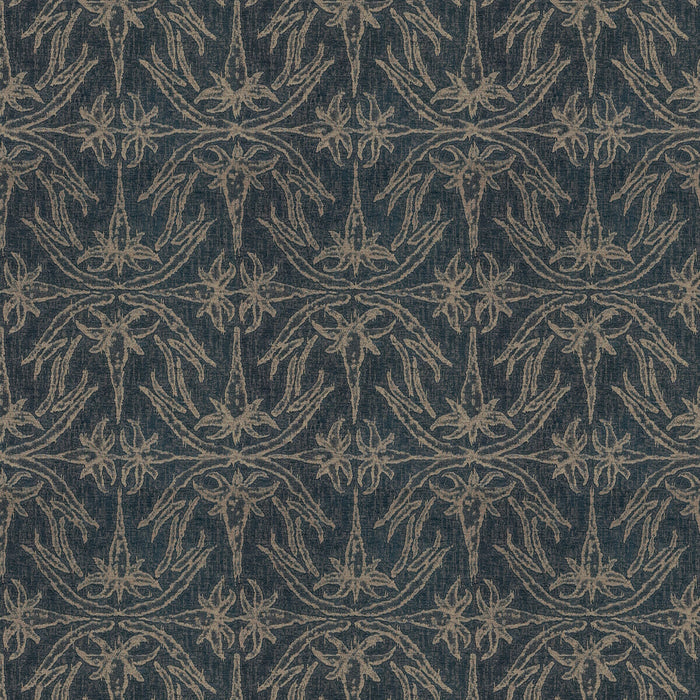 Lee Jofa Modern Lily Branch Midnight Fabric Sample GWF-2926.50.0