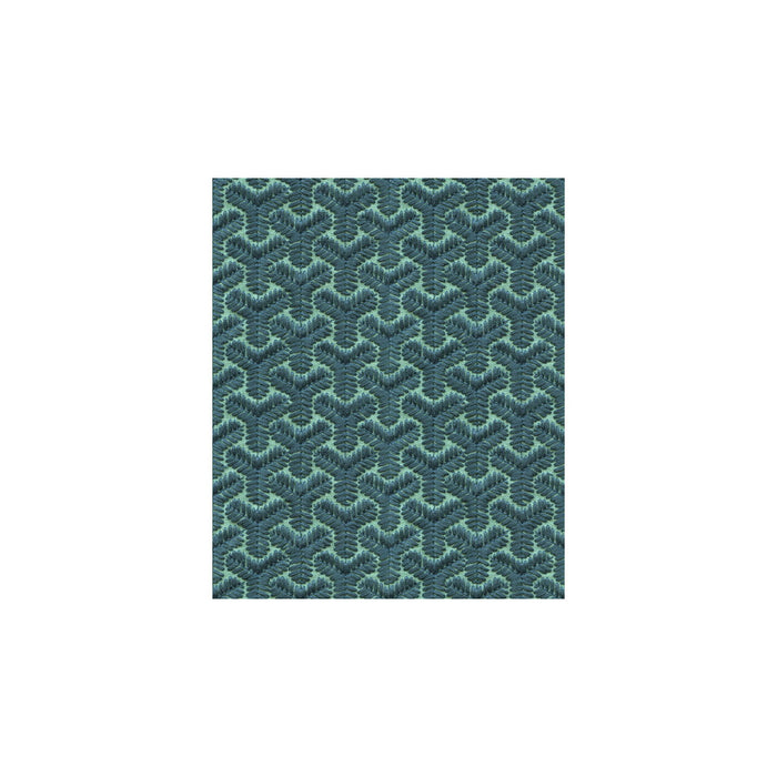 Lee Jofa Modern Chengtudoor Emb Blue/Aqua Fabric Sample GWF-3320.513.0