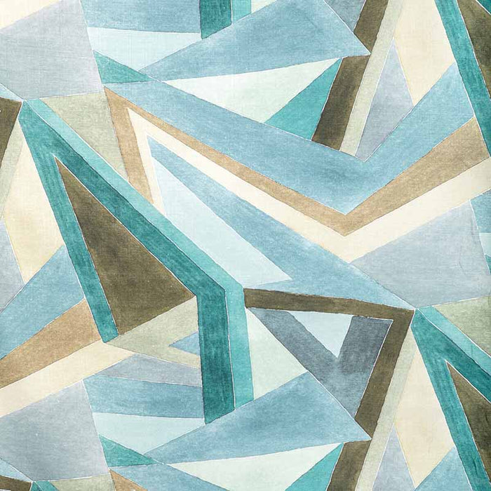 Lee Jofa Modern Roulade Print Aqua/Dune Fabric Sample GWF-3772.635.0