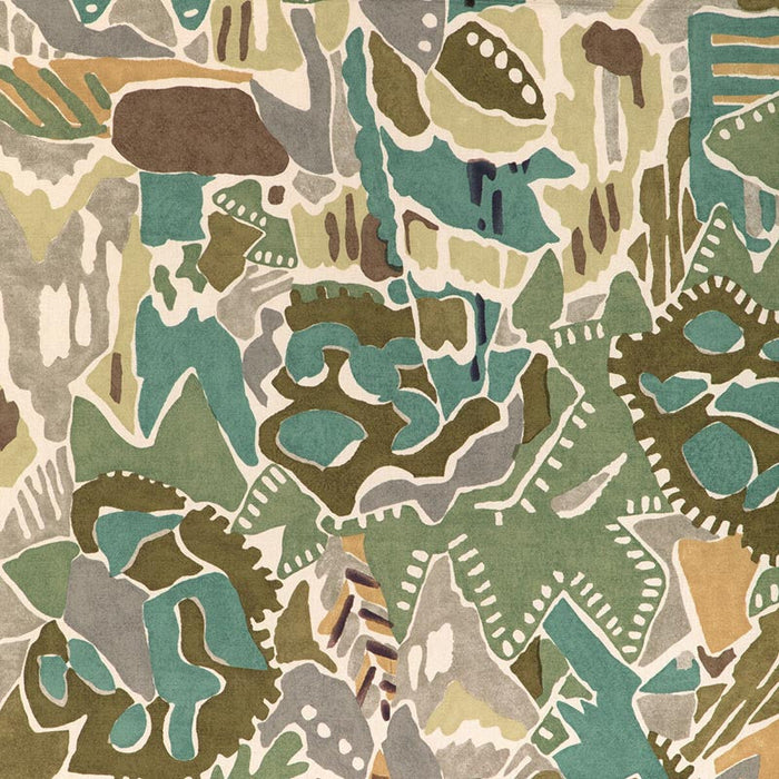 Lee Jofa Modern Chrystie Print Moss/Fog Fabric Sample GWF-3804.311.0