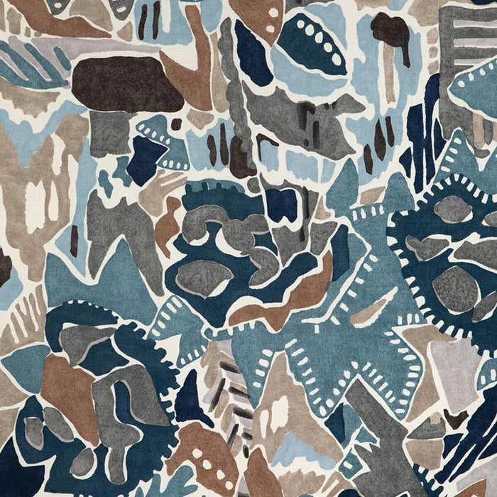 Lee Jofa Modern Chrystie Print Denim/Slate Fabric Sample GWF-3804.511.0