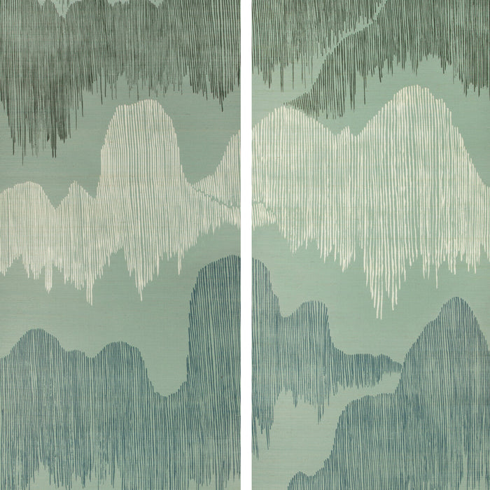 Lee Jofa Modern Cascadia Paper Teal Wallpaper Sample GWP-3715.113.0