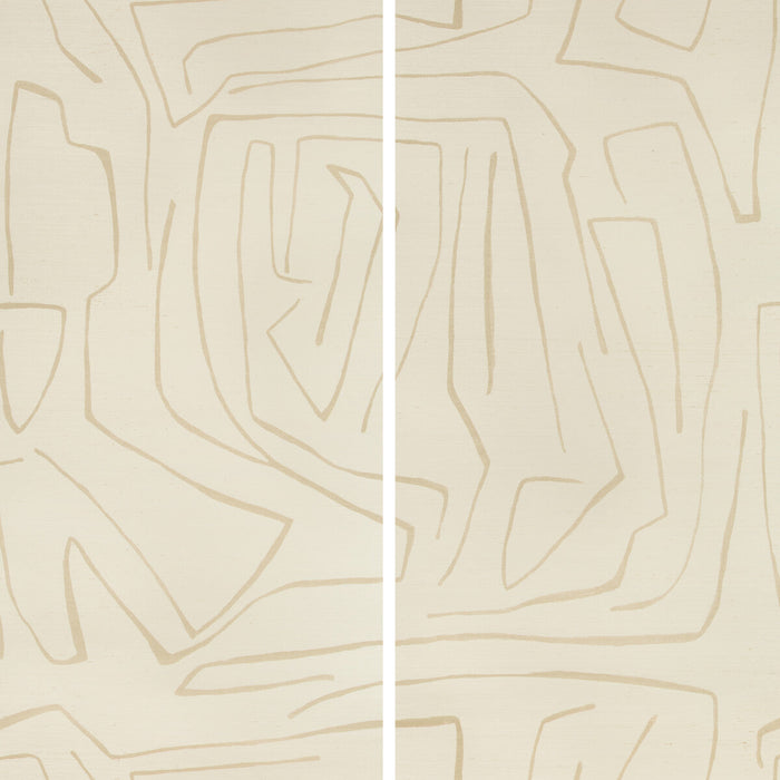 Lee Jofa Modern Graffito II Parchment Wallpaper Sample GWP-3720.116.0