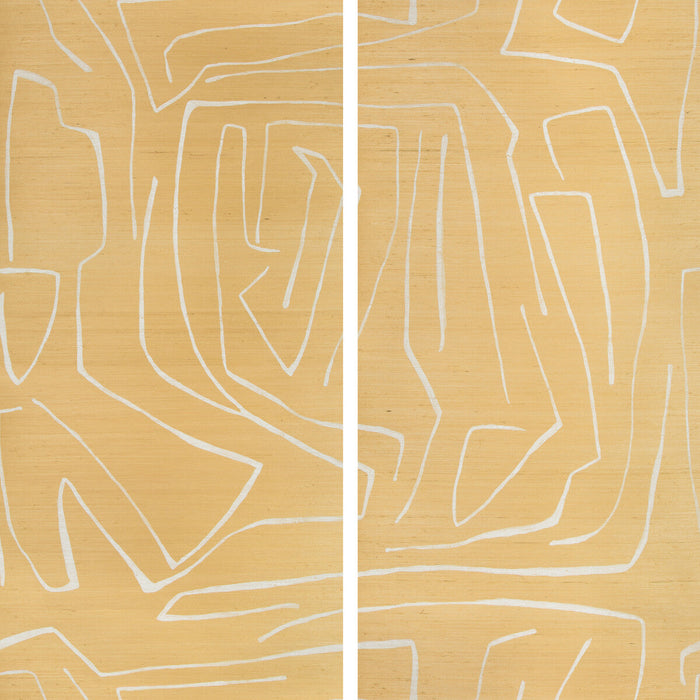 Lee Jofa Modern Graffito II Golden Rod Wallpaper Sample GWP-3720.141.0