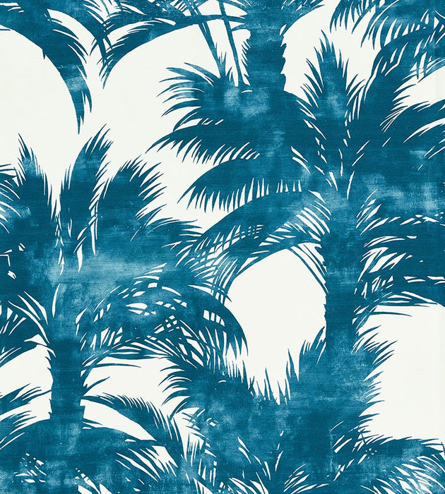 Grey Watkins Palm Print Turquoise Fabric GW 000416610