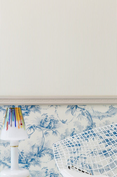 Braquenie Les Ombrelles Rayure Bleu Wallpaper BP327001