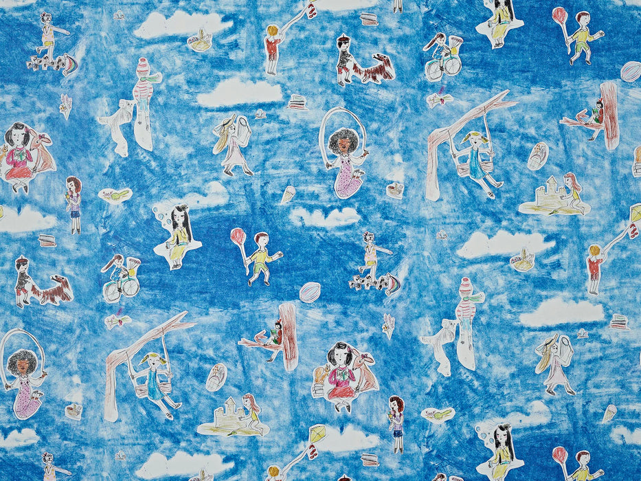 Pierre Frey Le Weekend D'Honorine Bleu Wallpaper FP815001