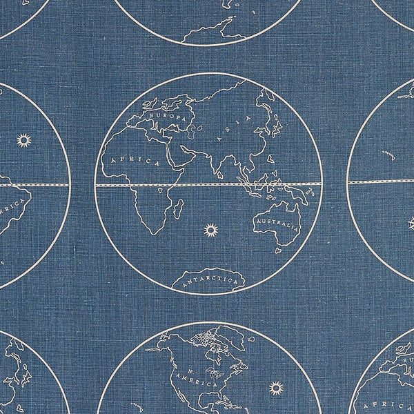 Peter Dunham Globe Indigo Fabric Sample 111GLB02