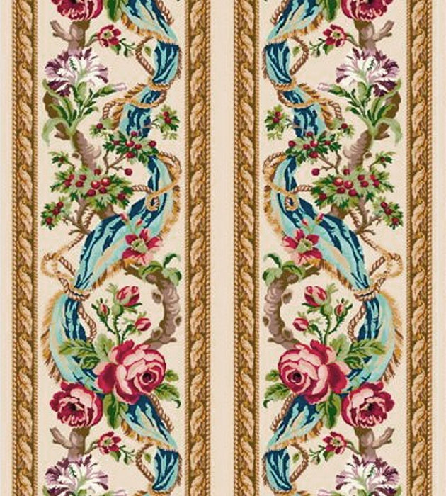 Tassinari & Chatel Leszczynski Red/Blue On Ivory Fabric H0 00011674