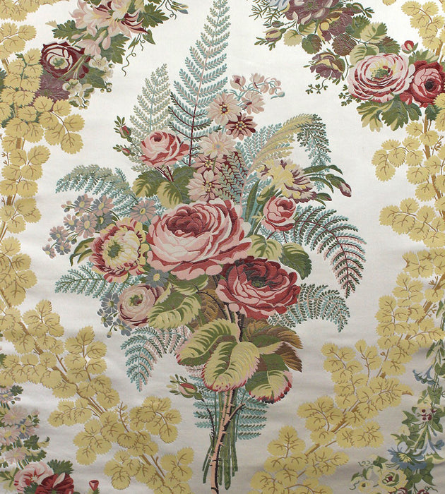 Tassinari & Chatel Marly - Brocart Rose / Blue / Gold Fabric Sample H0 00011680