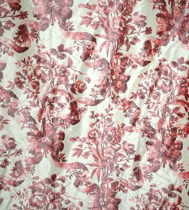 Tassinari & Chatel Lamballe Silk Warp Print Rose Fabric Sample H0 00021587