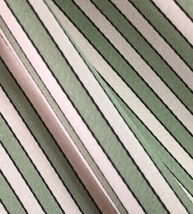 Lelievre Milleraies Satin Green & Creme Fabric Sample H0 00024164