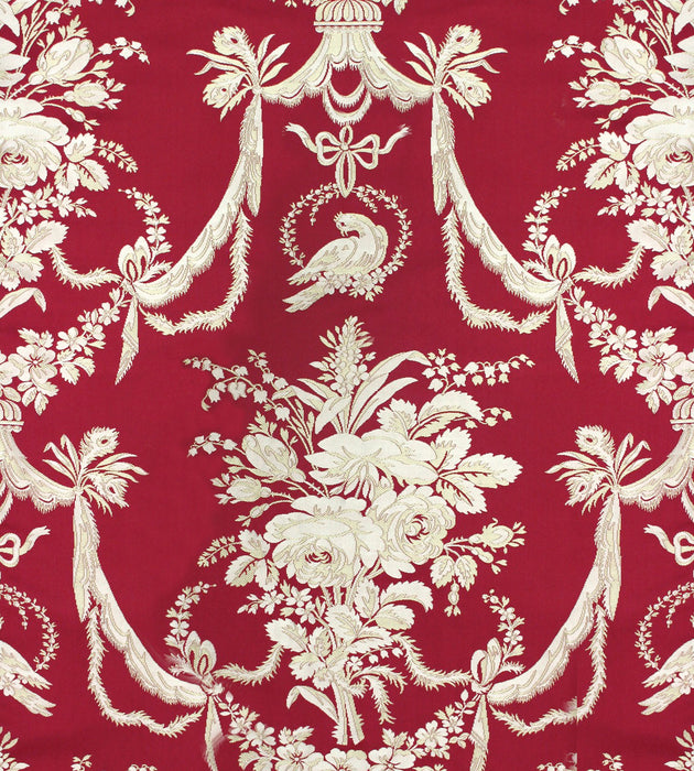 Tassinari & Chatel Mesanges Rouge Fabric Sample H0 00031505