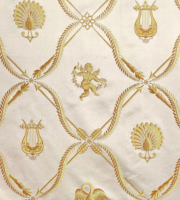 Lelievre Lampas Suchet Creme Fabric Sample H0 00034026