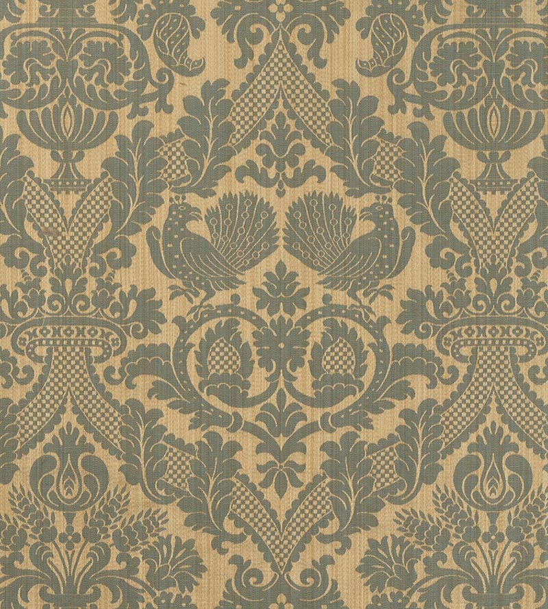 Lelievre Damas Tanlay Beige/Bleu Fabric Sample H0 00054127