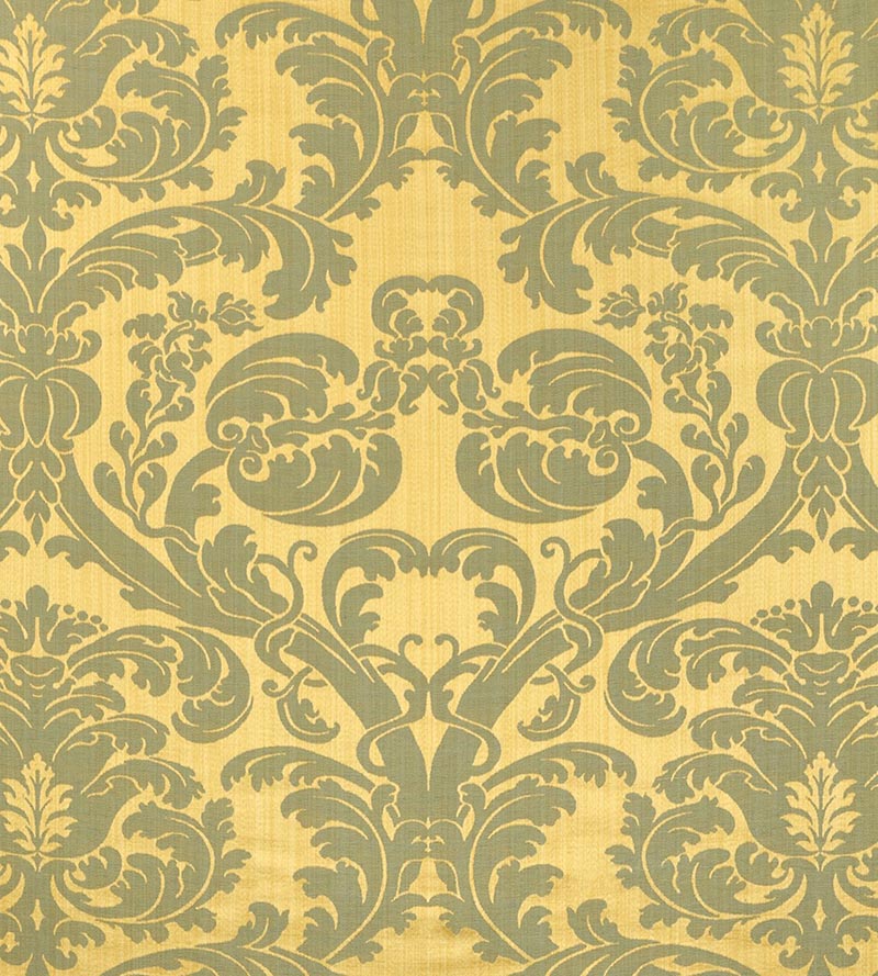 Lelievre Tournelle Damask Or/Bleu Fabric Sample H0 00054128