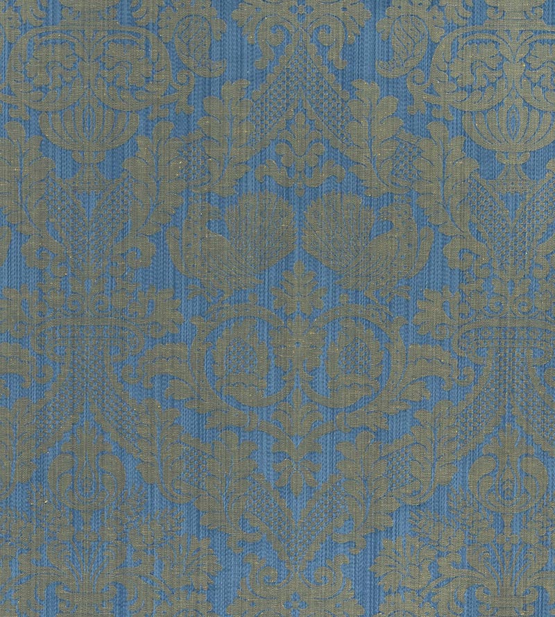 Lelievre Damas Tanlay Bleu Fabric Sample H0 00064127