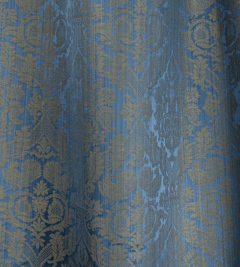 Lelievre Damas Tanlay Bleu Fabric Sample H0 00064127