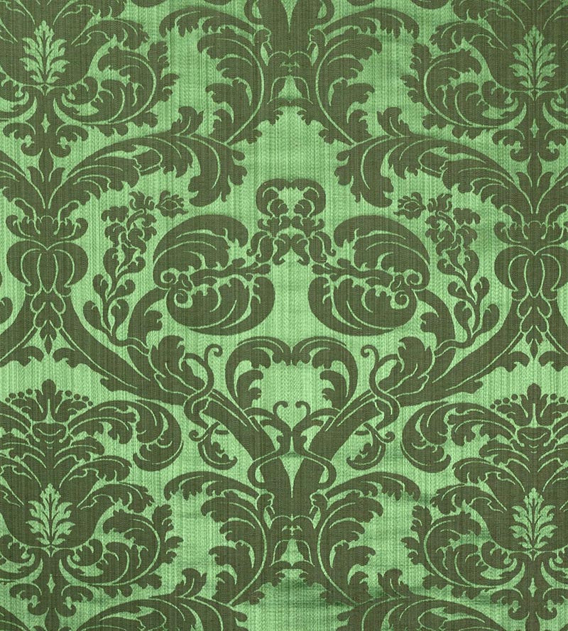 Lelievre Tournelle Damask Emeraude Fabric H0 00074128