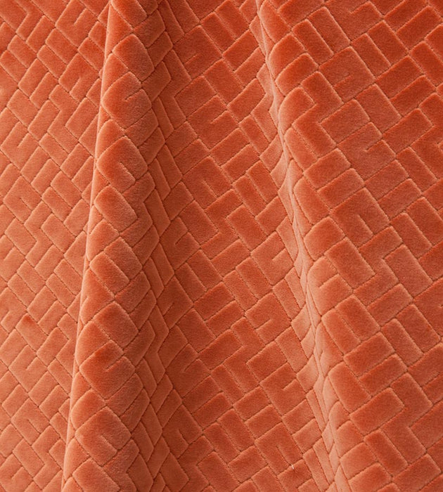 Lelievre Vallauris Velvet Terracotta Fabric Sample H0 00090576