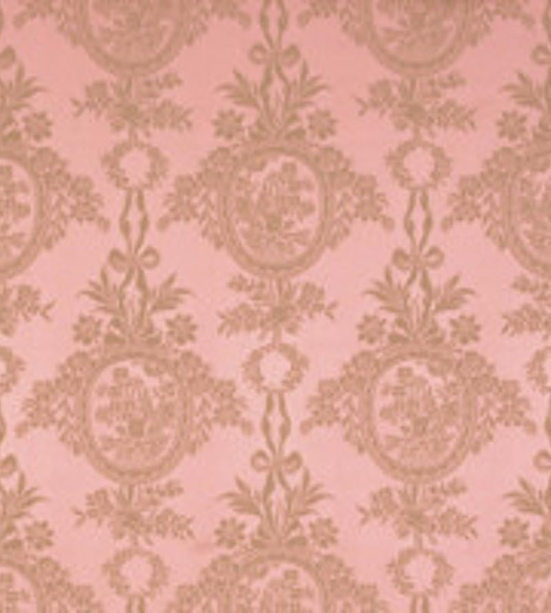 Lelievre Damas Rambouillet Rose Olive Fabric H0 00244048