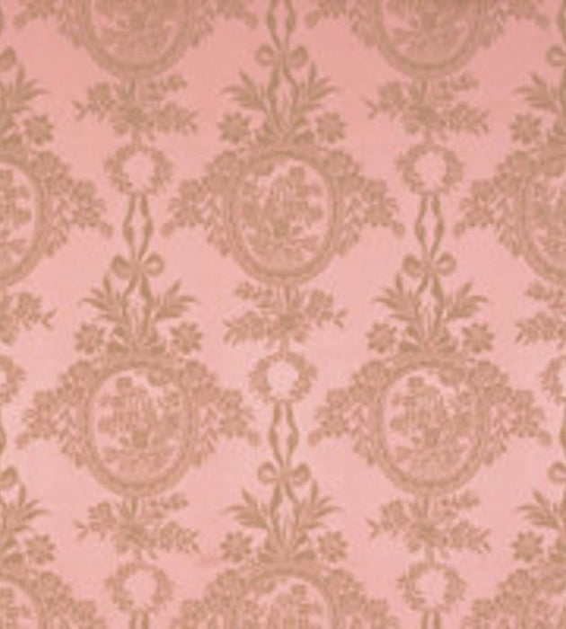 Lelievre Damas Rambouillet Rose Olive Fabric Sample H0 00244048