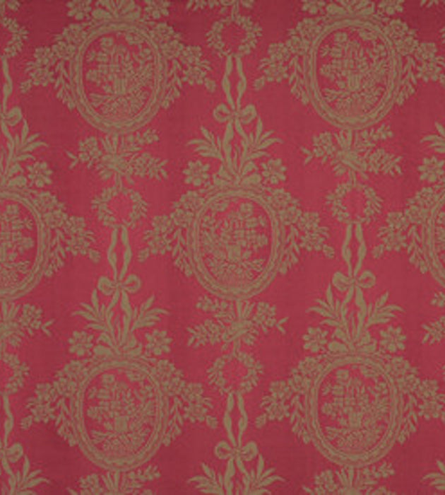 Lelievre Damas Rambouillet Rouge/Bis Fabric Sample H0 00324048