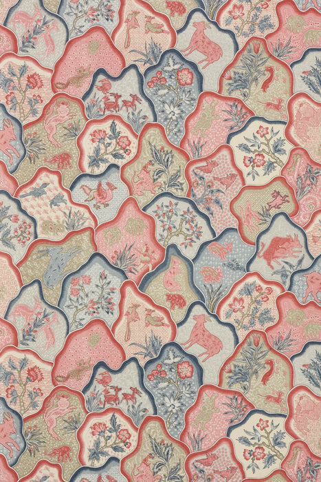 Braquenie Toile Des Indes Rouge Wallpaper BP336003