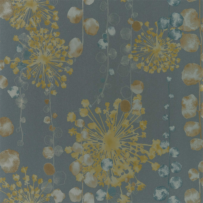 Harlequin Moku Graphite/Mustard 111650 Wallpaper Sample HANZ111650