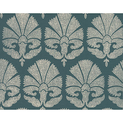 York Ottoman Fans Deep Teal & Cream Wallpaper HC7574