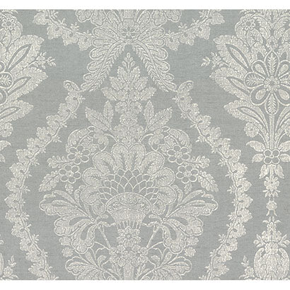 York Heritage Damask Silver & Grey Wallpaper HC7590